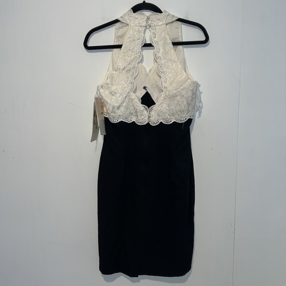 NWT Vintage 90s Scott McClintock Womens Halter Lace Knee Length Formal Dress S1 - Picture 2 of 8